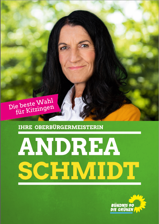 Wahlplakat GRÜNE OB-Kandidatin Andrea Schmidt