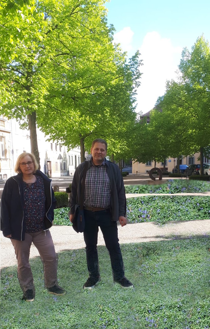 Fotomontage: Stephanie Schumacher und Michael Zink auf begrüntem Landwehrplatz euen.