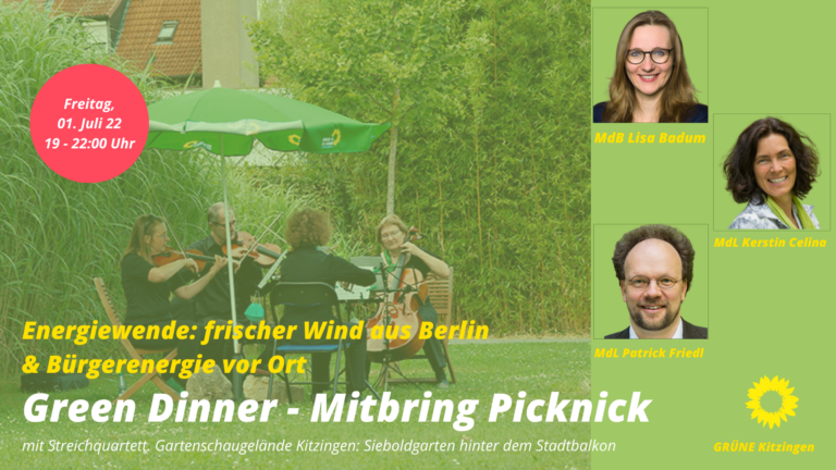 Green Dinner 2022 mit Streichquartett & politischem Austausch